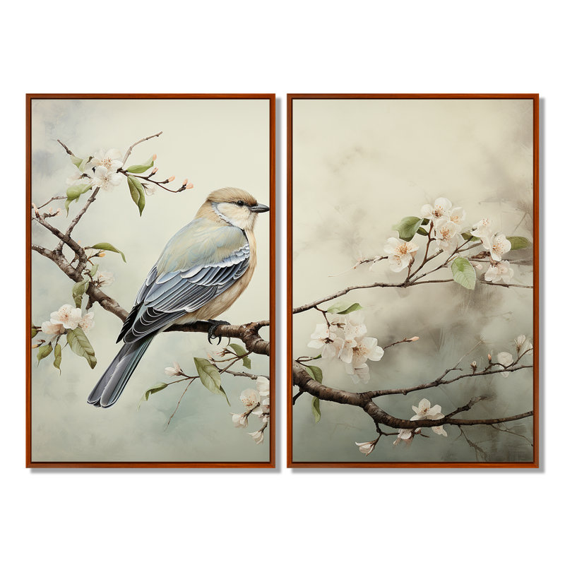 Oiseau majestueux, art mural, Brun, H 36 po x l 48 po, Reproduction encadrée sans passe-partout