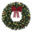 Couronne de Noël artificielle Crestwood Spruce préilluminée de 91 cm (36 pouces) avec noeud, baies rouges, pommes de pin et 8 modes d'éclairage