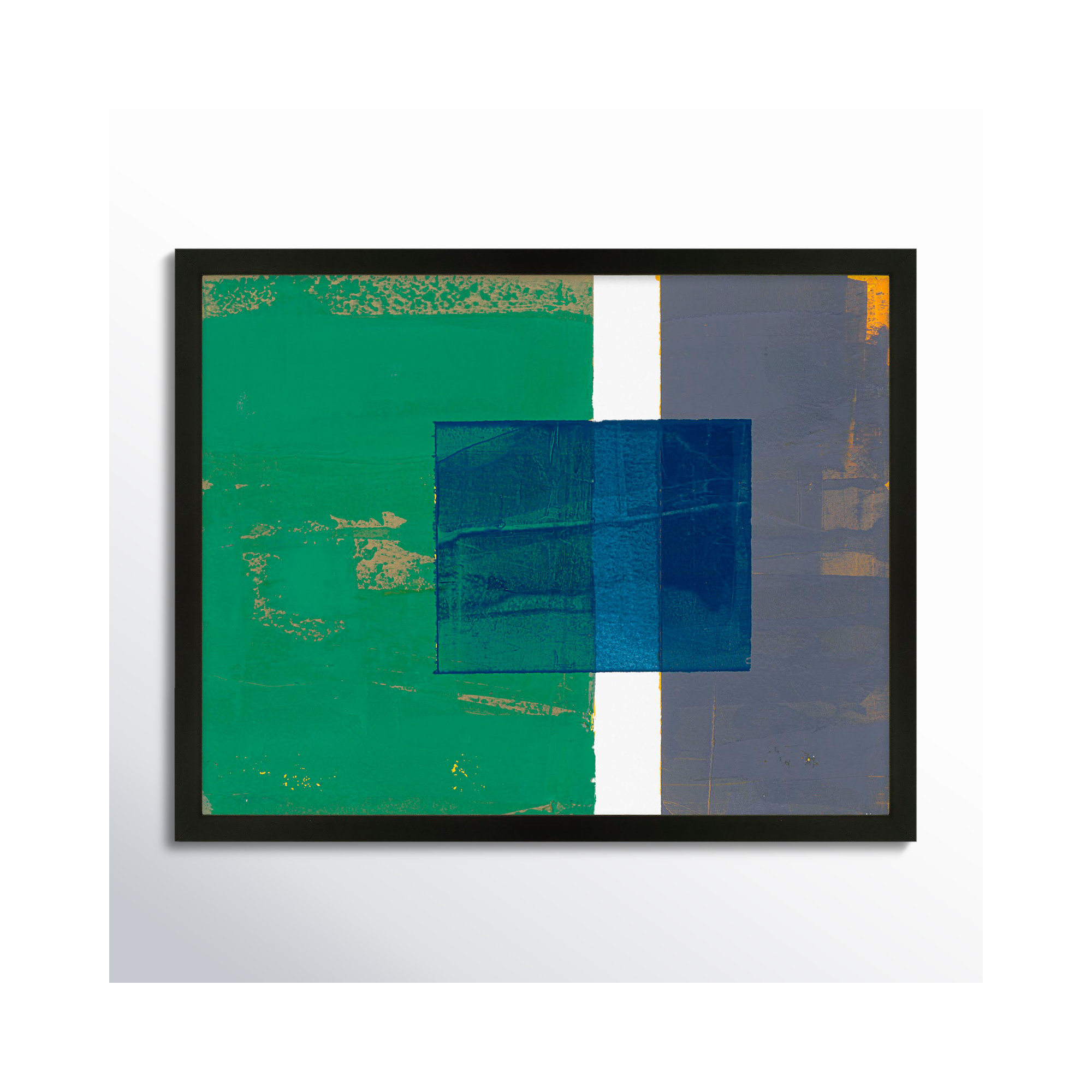 Bold In Blue 1 by Andrea Stokes, Black Framed, 16" H x 20" W x 1.25" D