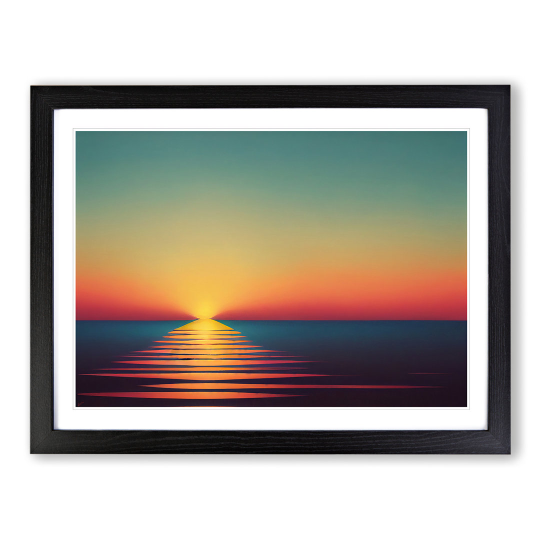Inquisitive Seascape At Sunset - Single Picture Frame Print
