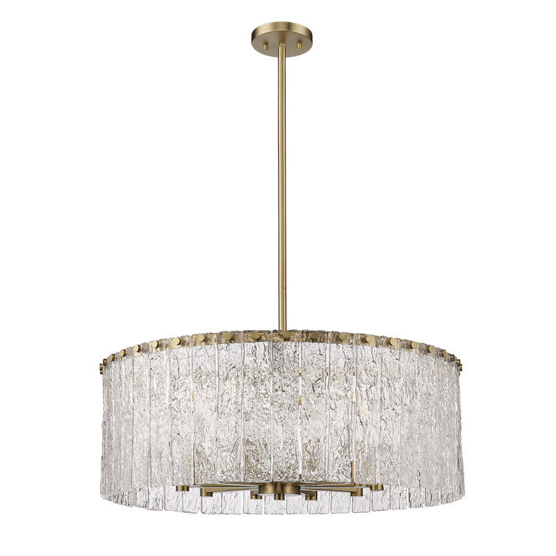 Luminaire suspendu tambour 10 lumières, Or moderne