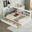 Lit plateforme en bois avec tête de lit, tablettes et 2 tiroirs-860416085