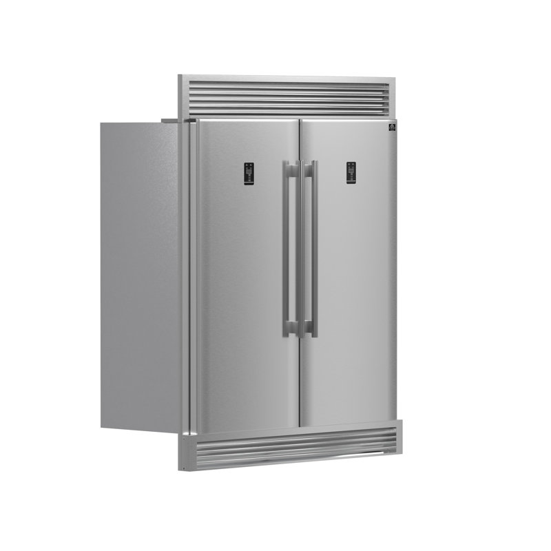 Forno Rizzuto 2-Piece 56-Inch Convertible Refrigerator/Freezer Set, 27.6 cu.ft. with Decorative Grill - 60-Inch Wide