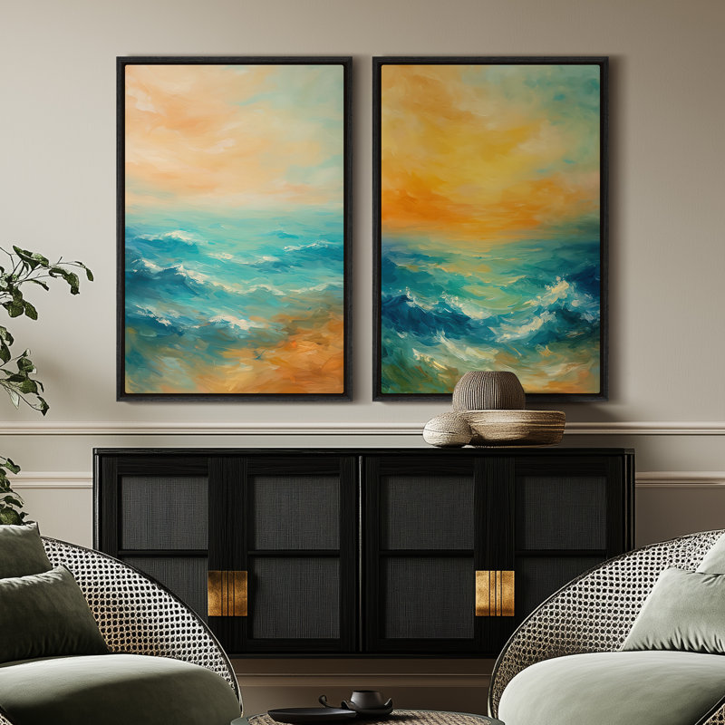 Art mural encadré sur toile, rétro muraux abstraits pour chambre à coucher, Noir, H 24 po x l 16 po