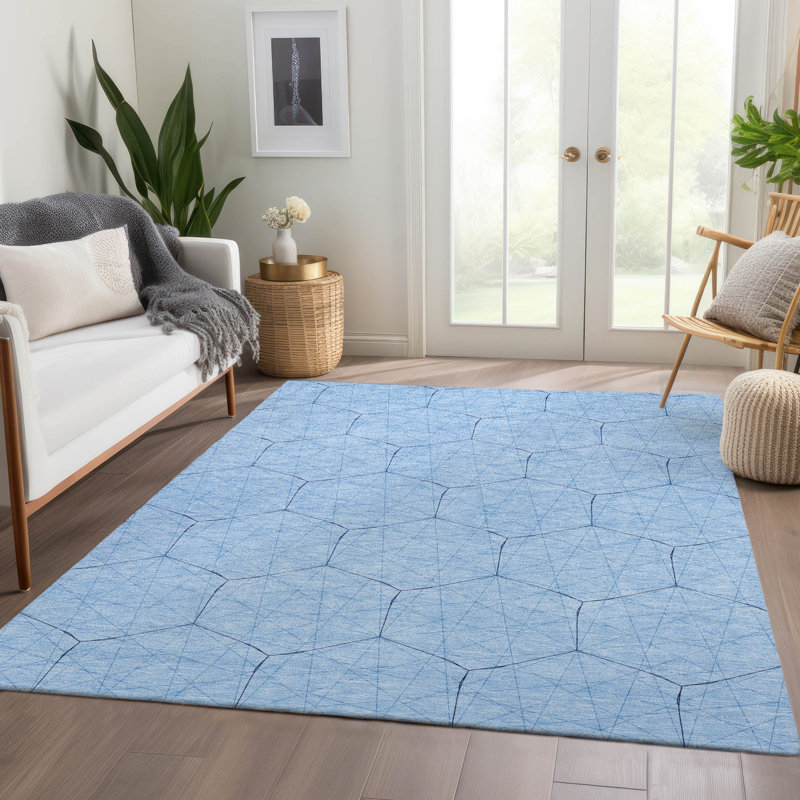 Premium Machine Washable Frome AMF987 Geometric Rug, Rectangle 3' x 5'