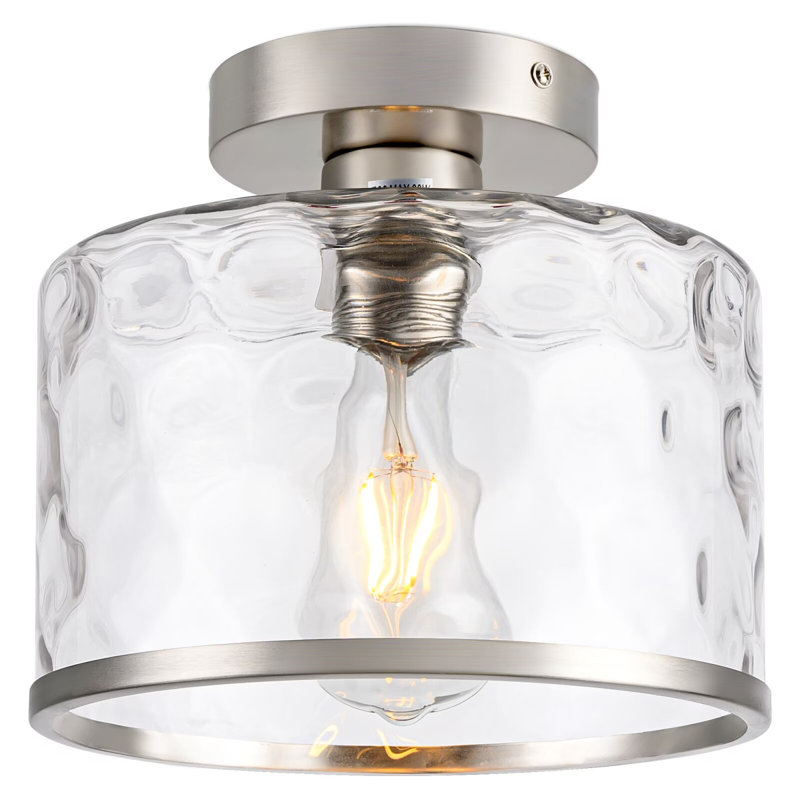 Xachery Semi Flush Mount, Black, Black