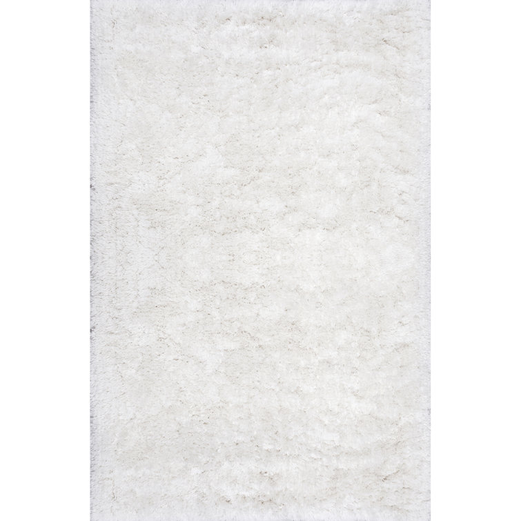 Groover Handmade Solid Shag Performance Ivory Rug