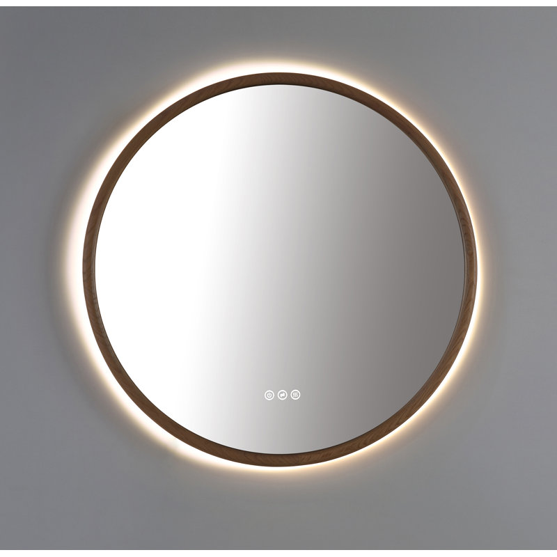 Zen LED Mirror, 29.52" x 29.52", Round, Whitewash