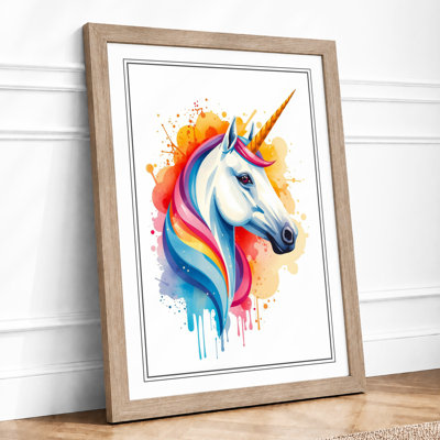 Rainbow Unicorn Dreams Eclectic - Framed Print