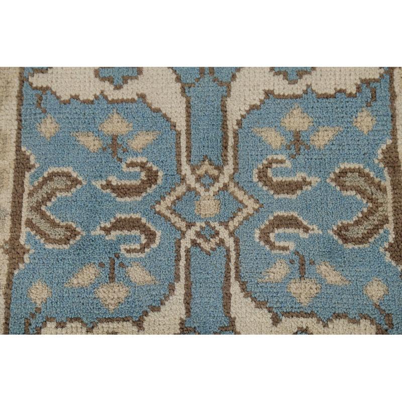Tapis de couloir bleu clair Oushak