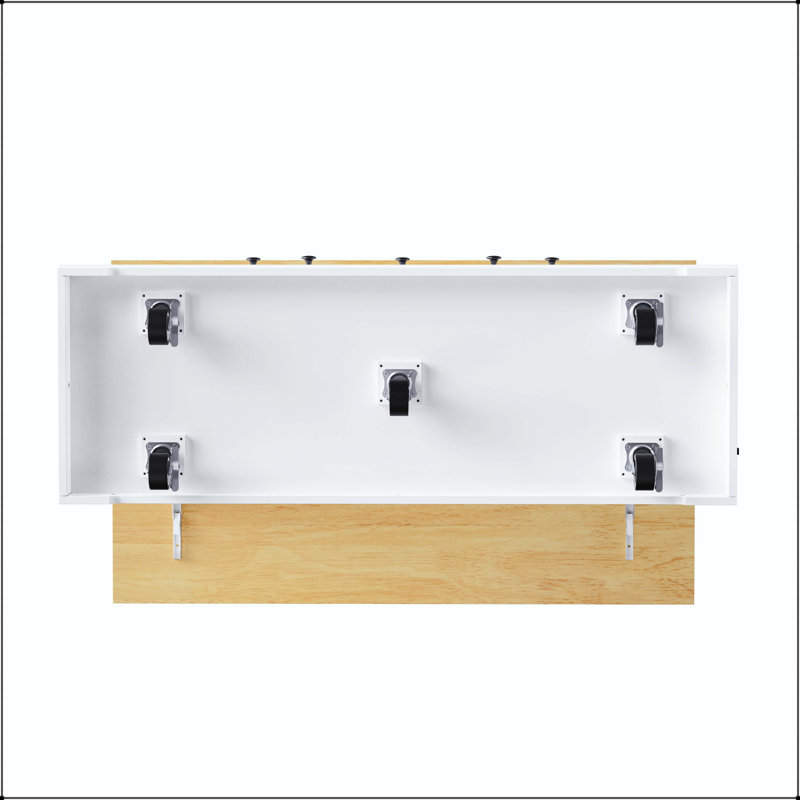 53" Large Kitchen Island with 2 Bar Stools, Power Outlet, and Internal Door Racks – Grey Blue, Grey-Blue
