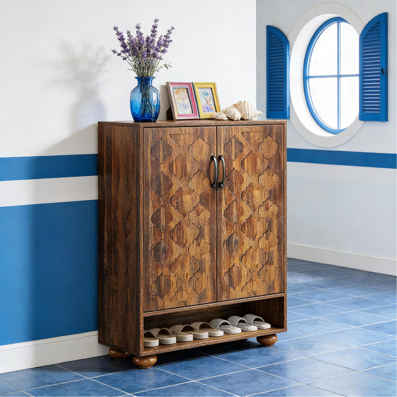 Armoire à chaussures de style naturel, armoire de rangement