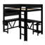 Lit mezzanine avec bureau et tablettes de rangement, éclairage DEL et station de charge pour les jeux-129168705