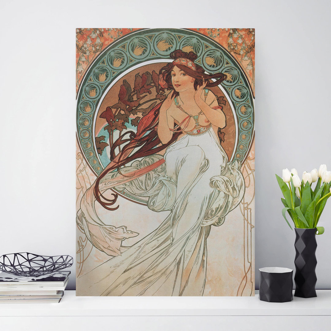 Leinwandbild Vier Künste - Die Musik von Alfons Mucha