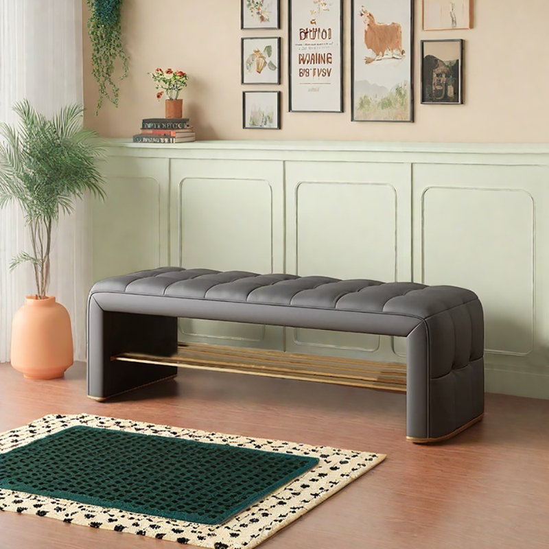 47.2in Shoe Storage Bench, Gray
