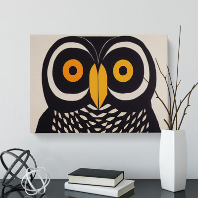 Vintage Owl Art Vol.3 Abstract - Wrapped Canvas