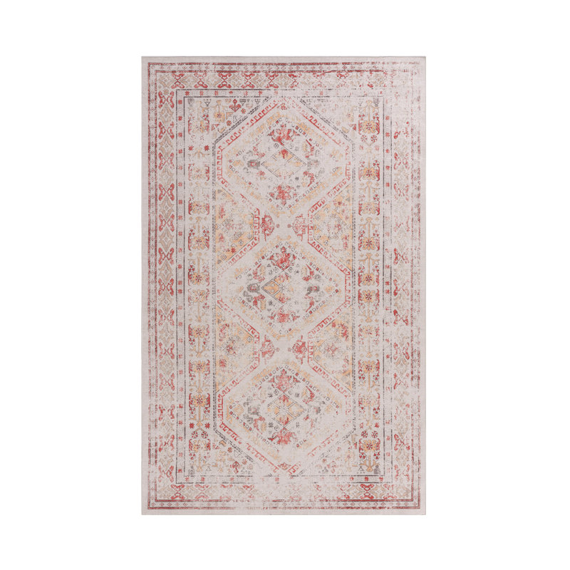 Area Rug, Washable Rug, Low-Pile, Non-Slip, Non-Shedding, Foldable, Kid & Pet Friendly - Area Rugs for living room, bedroom, kitchen (Beige)