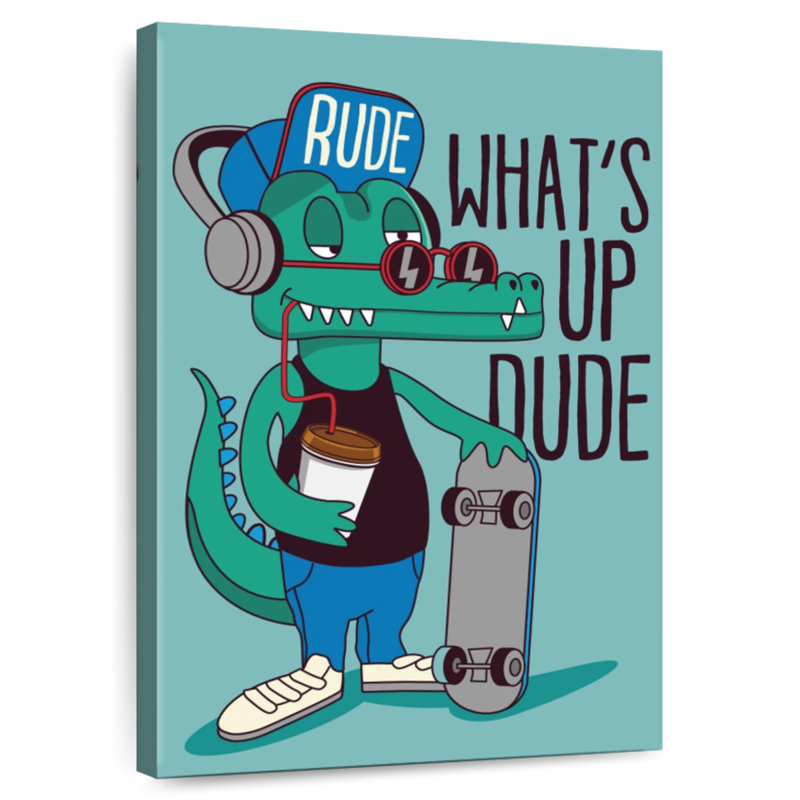 «What Up Dude», typographie amusante, H 51 po x l 34 po