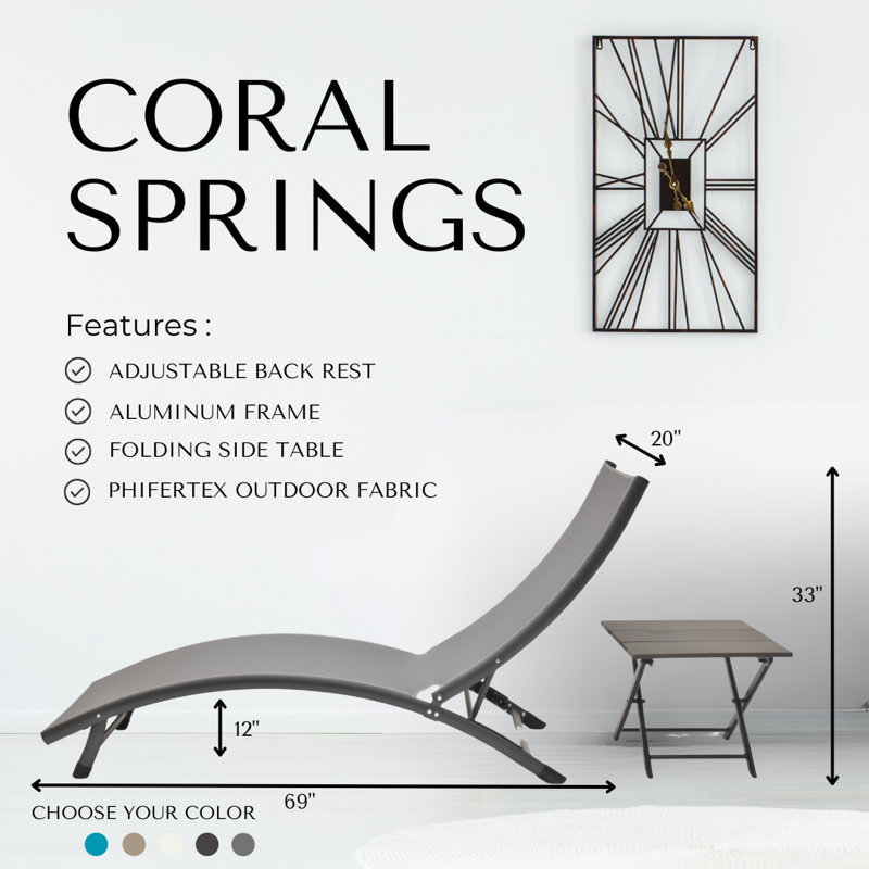 Ensemble de chaises longues avec table Bontang, Gris