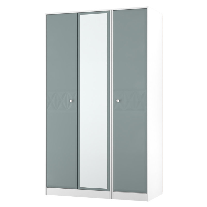 Ceinwen Manufactured Wood Wardrobe, Duck Matt/White