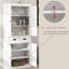 Armoire de rangement 71 po - blanc. 4 portes, tiroir, 2 tablettes réglables. Rangement des essentiels de la cuisine. Conception avant-gardiste, peinture, plateforme stable, armoire élégante facile à assembler