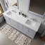 Meuble-lavabo double gris foncé 80 po X P 22 po D, plateau en marbre de Carrare et Miroirs