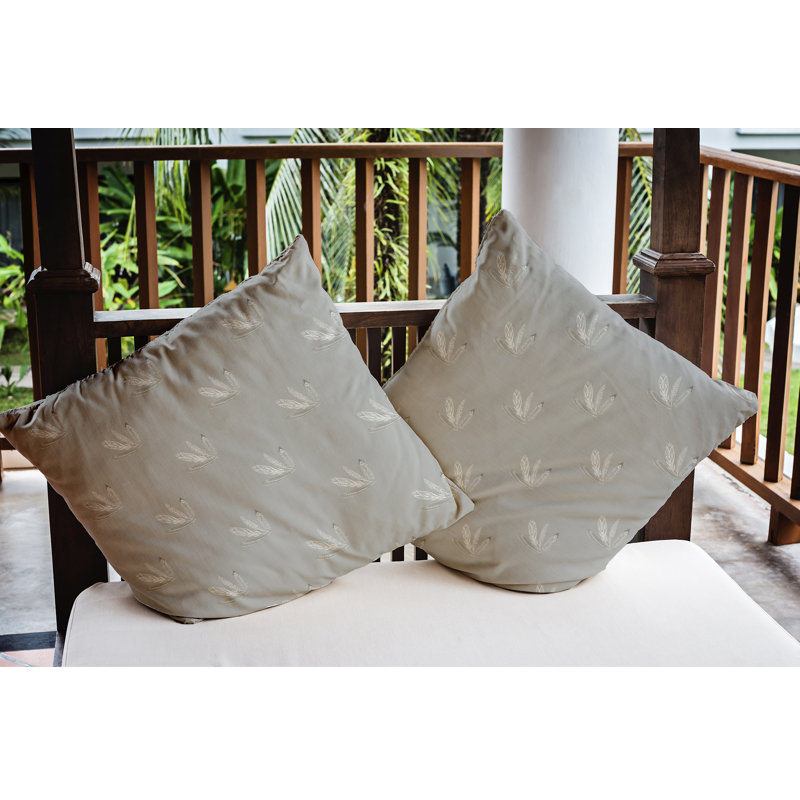Coussin décoratif à motif intérieur / extérieur, gris, 18 po x 18 po