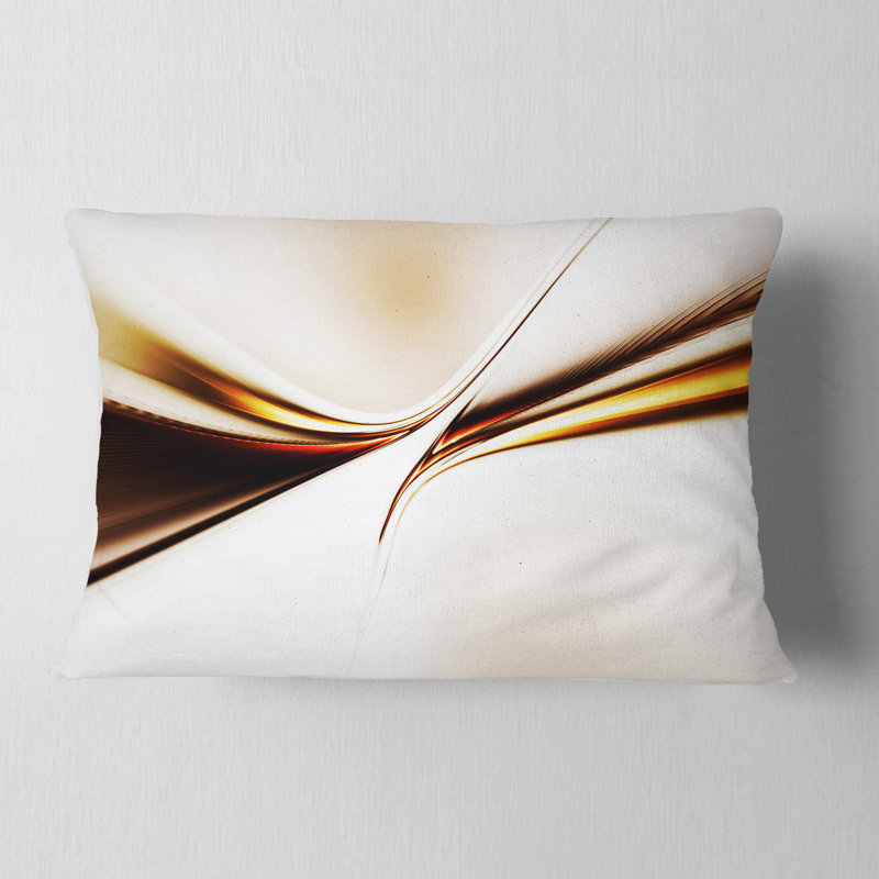 Dynamic Golden Waves - Coussin imprimé abstrait, Rectangulaire, 12 po x 20 po