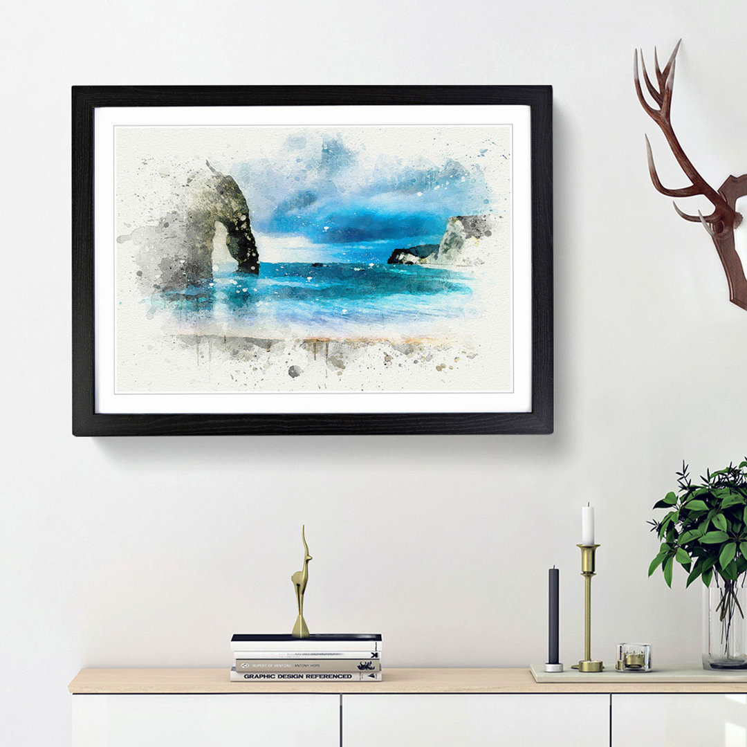 Durdle Door Cliffs in Wareham - Picture Frame Graphic Art Print