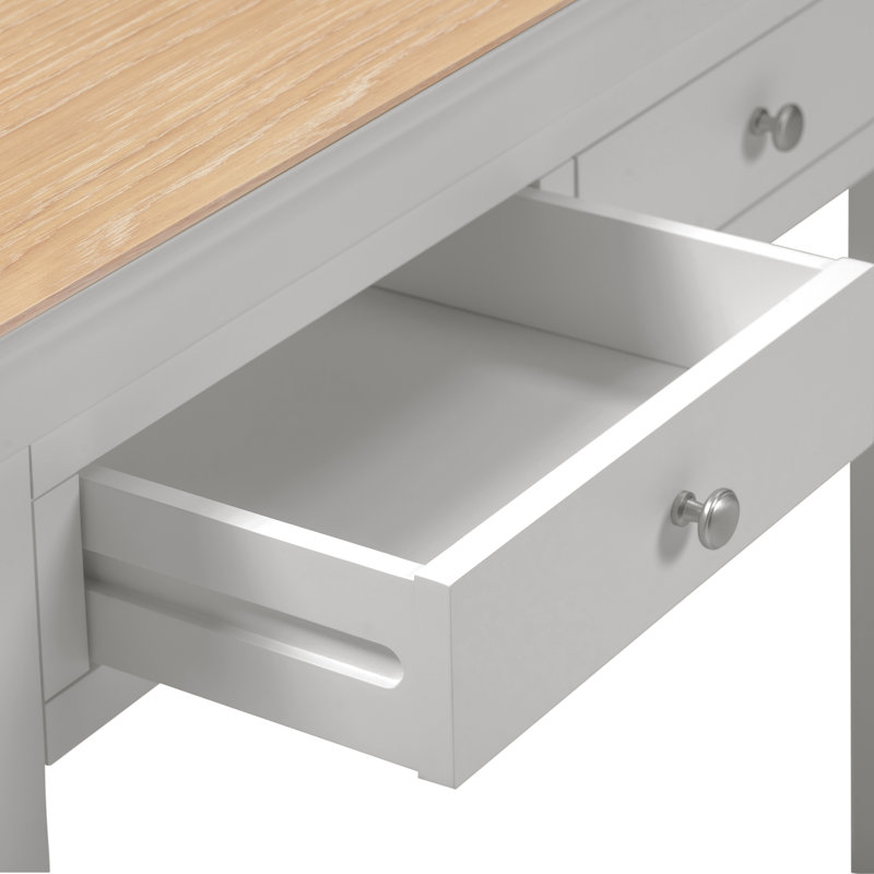 Adaleya 98cm Solid Wood Top Console Table, Grey