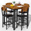 Ensemble de table de salle à manger 5 pièces, ensemble de table et chaises de cuisine moderne de style Mid-Century compact, appartement avec plateau de particules carré, 4 chaises, sièges rembourrés, structure en métal-1010595182