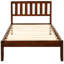 Lit plateforme simple en bois avec tête de lit, construction solide et support à lattes pour lit simple, tête de lit et lattes