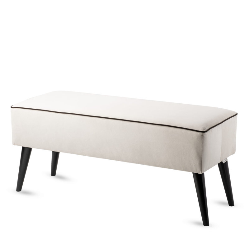 Saxonburg Upholstered Bench, 47 H x 100 W x 30 D cm, White