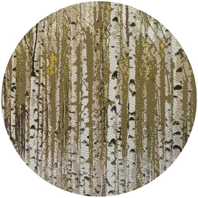 Birch Forest Vegan Leather Round Pebble Placemat