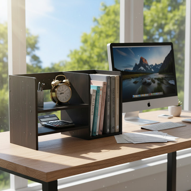 Organisateur de rangement de bureau moderne, Espresso