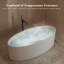 Baignoire de trempage autoportante blanche en acrylique avec trop-plein et bonde escamotable 67 "x 33" Monblari