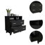 Commode 2 tiroirs Portobelo, 2 tablettes, plateau supérieur, 4 pieds