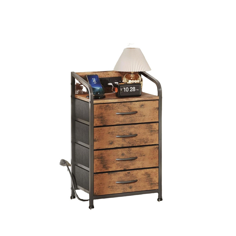 39.5cm W Manufactured Wood Bedside Table