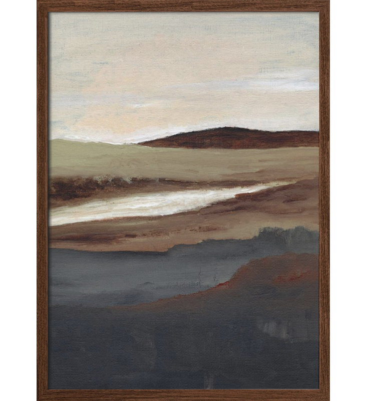"Serene View", art mural texturé encadré, H 40 po x l 30 po, Noyer