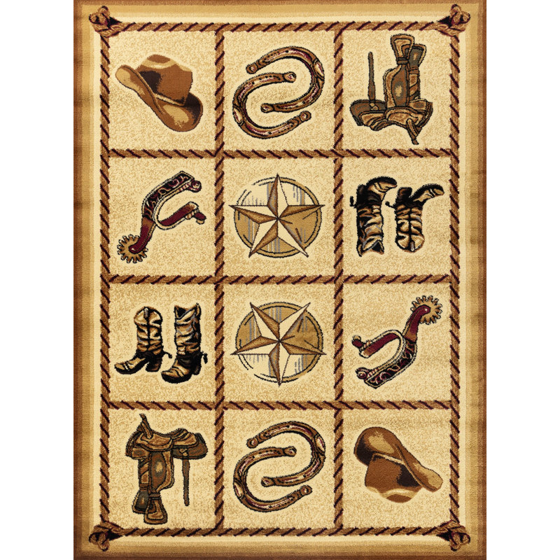 Tribes Gcyls4010 Beige 7'10" X 10'3" Area Rug, Polypropylene, Stain , Suited For Homes With Brave And Pets Joyful
