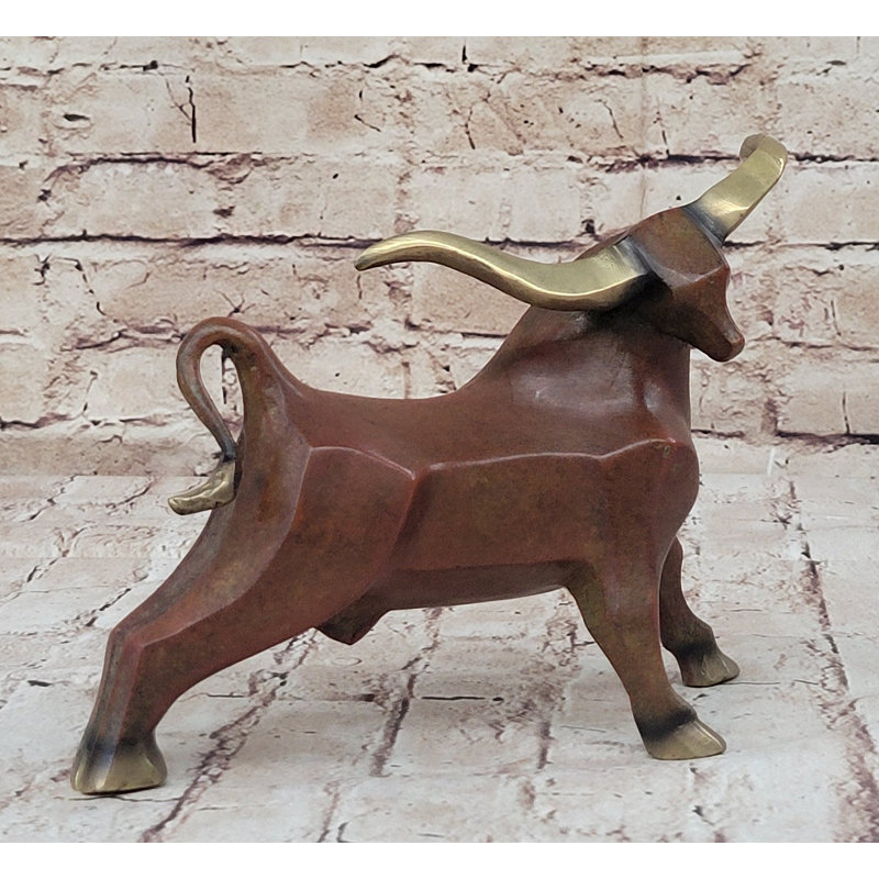 Figurine abstraite en métal bronze