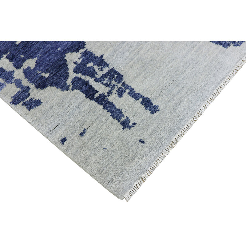Abstract Area Rug in Blue, Rectangle 8' x 10'