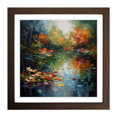Pond Palette Knife No.3 - Single Picture Frame Print on Wood