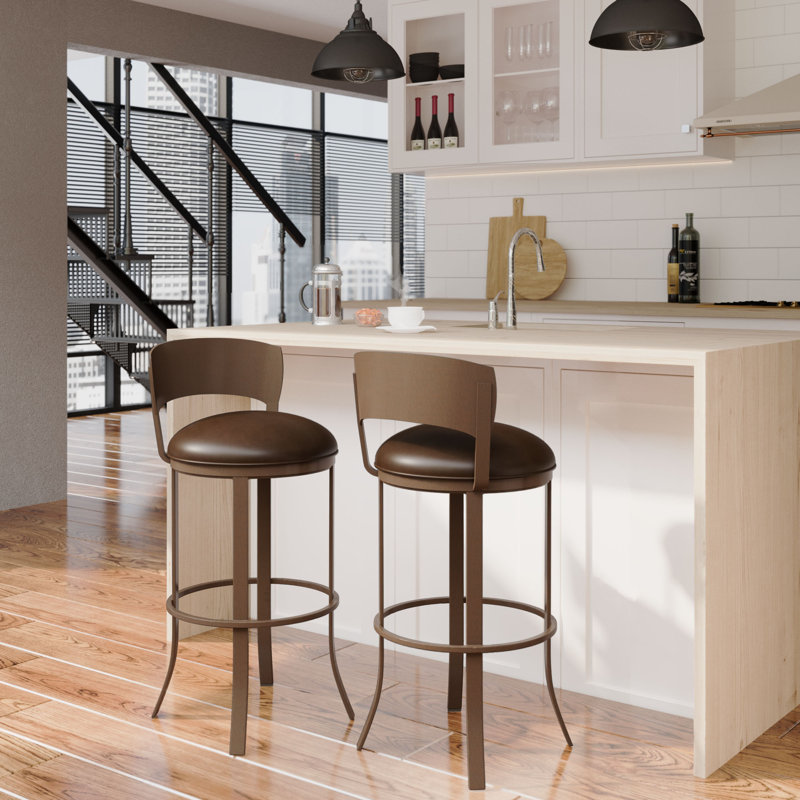 Upholstered Counter Stool with Metal Frame, Counter Stool (26" Seat Height)