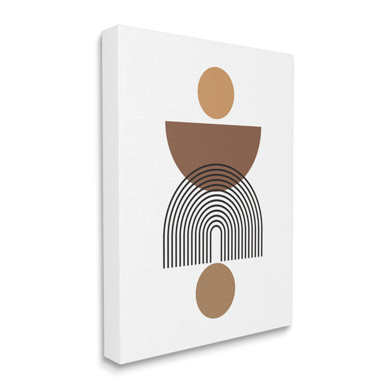 «Brown Shapes On White on Wood», impression, Giclée encadrée noir minuit, H 20 po x l 16 po x P 1,5 po