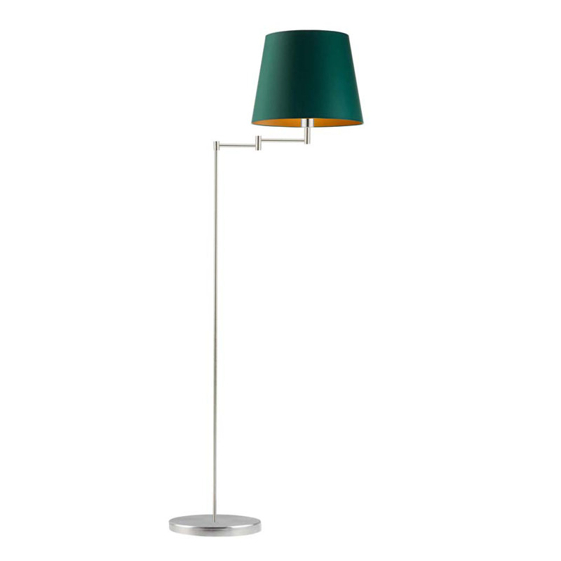Eade 165cm Swing Arm Floor Lamp, Green, Light Grey