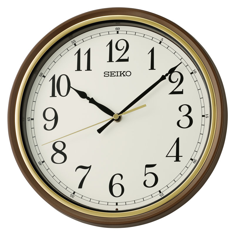 QHA008BLH Wall Clock, Metallic Brown, Metallic Brown