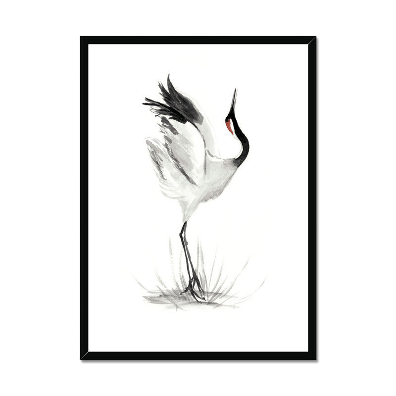 Japanese Cranes I by Naomi McCavitt - Painting, Black Framed Paper Print, 80cm H x 55cm W