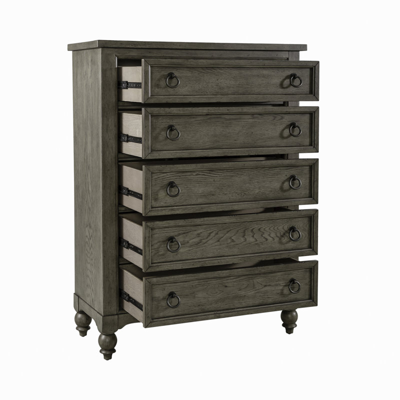 Aisja Queen Sleigh Bed, Dresser & Mirror, Chest, and Nightstand Bedroom Set, Queen