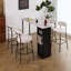 Tabouret de comptoir moderne à dossier courbé et rembourré-85609976
